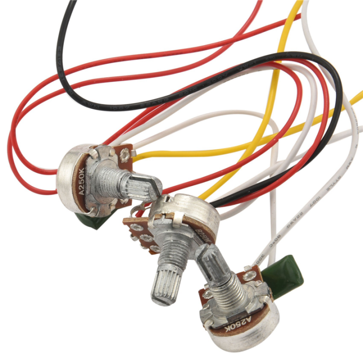 NXFDSIOZ%202X%20ST%20Electric%20Guitar%20Pickup%20Wiring%20Harness%20Prewired%205-Way%20Switch%202T1V%20Control%20SSH%20Pickup%20for%20Black%20-%20Image%206