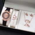 Elevate Your Style with This Women's Heart Diamond Jewelry and Designer Watch Set for Girls Luxury Stylish Watch. 