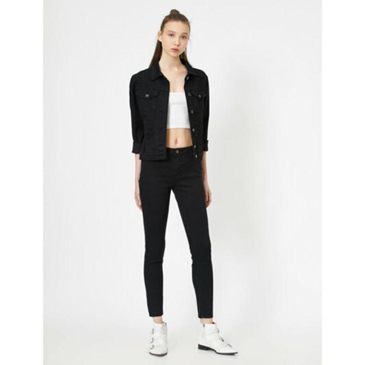 Ladies' Slim Fit Stretchy Black Jeans Pant For Ladies'