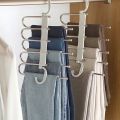 Pants Hangers 5 Layers Non-Slip Clothes Closet for Skirts Scarf. 
