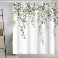 Digital shower curtain cross-border plant flower waterproof polyester bathroom four-piece set of dry and wet separation moisture-proof and mildew-proof isolation curtain.