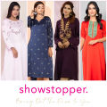 Showstopper Mustard Cherry Georgette Kurti Women 1122 000085.