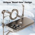 Metal Magnetic Case for iPhone 15 Pro Max 14 13 Z Shape Frameless Design 360° Rotation Kickstand. 