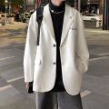 Hong Kong Style Suit Jacket Men Korean Style Trendy, Smart and All-Matching Spring and Autumn New Loose Casual Fried Street White Suit Men. 