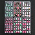 24pcs/box Candy Kids False Nail Cartoon Full Cover Press On Nails Tips Kawaii Acrylic Artificial Fingernails for Girls.