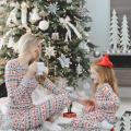 Mommy and Me Xmas New Year Clothes Father Mother Kids Pajamas Set Christmas Family Matching Outfits Look Plaid Deer Mom Baby.