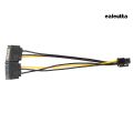 【DNPJ 7 Inch 6 Pin PCI to Dual SATA 15 Pin Express Card Power Cable Connector Cord.
