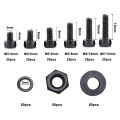 300 Pcs Nuts Bolts Set Hex Bolts Nut and Washer Assortment Screws Bolts M3 Tool Kit with Plastic Box (Black) - Black.