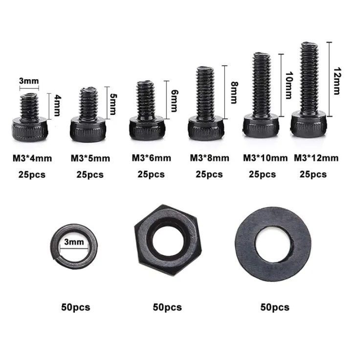 300%20Pcs%20Nuts%20Bolts%20Set%20Hex%20Bolts%20Nut%20and%20Washer%20Assortment%20Screws%20Bolts%20M3%20Tool%20Kit%20with%20Plastic%20Box%20(Black)%20-%20Black%20-%20Image%204