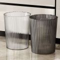 Home Essentials Striped Plastic Trash Can Large Capacity Transparent Garbage Container Nordic Waste Bin Kitchen.