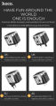 Hoco Universal Travel Plug Adapter AC5 Dual Port Rotating Charging -Black. 