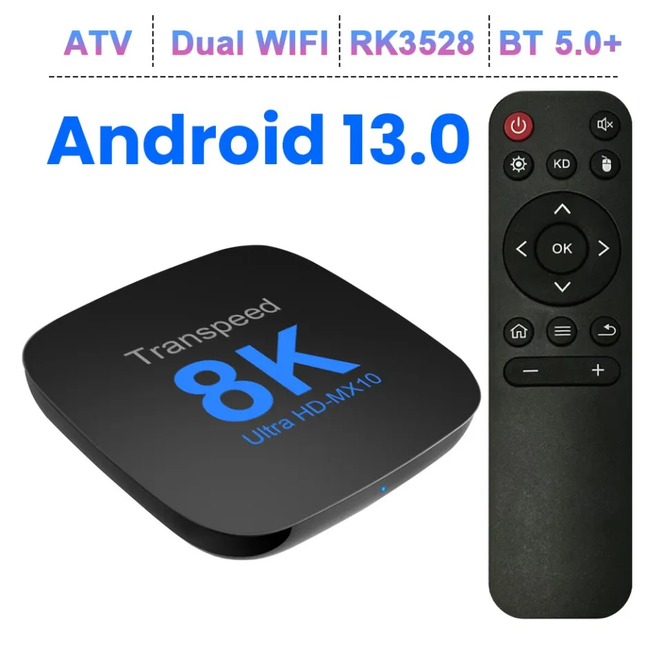 Transpeed Android 13 TV Box ATV Dual Wifi With TV Apps 8K Video