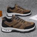 2024 Spring and Autumn New Outdoor Casual Shoes Men's Air Cushion Thick-soled Hiking Shoes Flying Weaving Fabric Cargo Shoes Sneakers. 