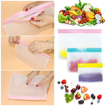 Reusable Silicone Food Bag Freezer Stand Up Fresh-keeping Bag Food Fruit Storage Bag Kitchen Leakproof Fresh Shut Bags BPA Free.