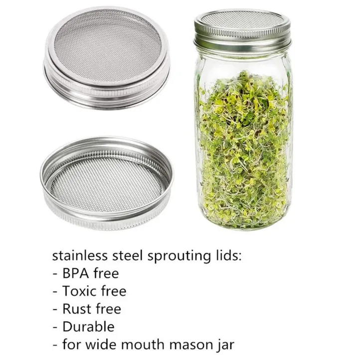 9x%20Stainless%20Steel%20Sprouting%20Jar%20Lid%20Kit%20for%20Superb%20Ventilation%20Fit%20for%20Wide%20Mouth%20Mason%20Jars%20Canning%20Jars%20-%20Image%203