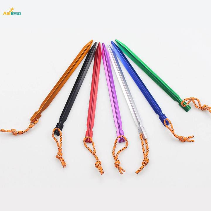 8x%20Tent%20Stakes%20with%20Pull%20Ropes%20Ground%20Stakes%20for%20Backpacking%20Hiking%20Desert%20-%20Image%207