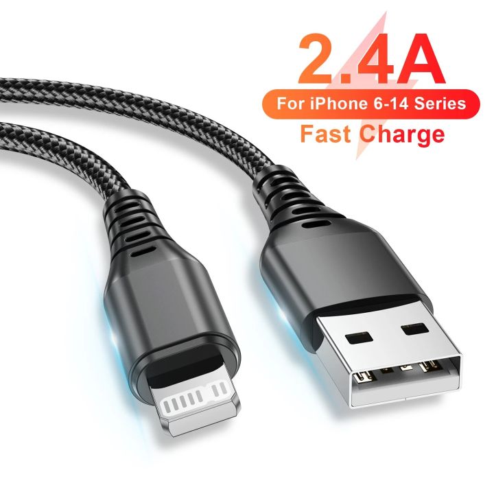 USB Cable For iPhone 14 13 12 11 Pro Max Mini 6 7 8 Plus XS X XR SE iPad 20W Phone Data Sync Fast Charging Wire Cord 0.3M 1M 2M