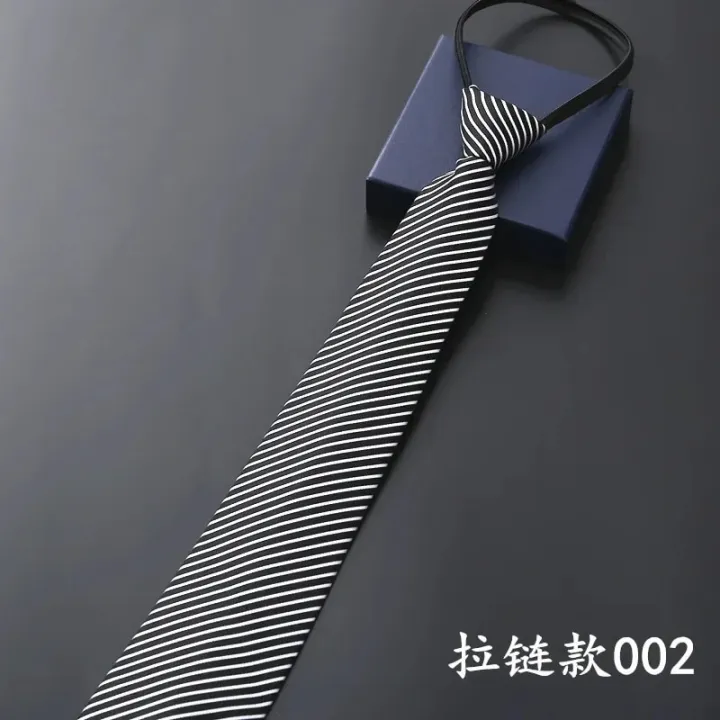 Men's%20Business%20Dress%20Zipper%20Neck%20Tie%20Elegant%20Gentleman%20Shirt%20Tie%20Groom%20Wedding%20Blue%20Stripe%20Black%20Lazy%20Ties%20Clothing%20Accessories%20-%20Image%206