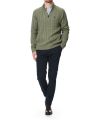 Ralph Lauren Cable-Knit Cotton Quarter-Zip Sweater โ Olive.