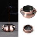 【Hey my home】1Pcs 7 Holes Multifunction Zinc-copper Vintage Design Mini Incense Burner Buddha Temple Incense Teahouse Decor.