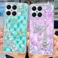 For Huawei X8 Case Fashion Flower Butterly Pattern Soft Silicone TPU Back Cover For Honor X8 4G TFY-LX1 TFY-LX2 TFY-LX3 HonorX8. 