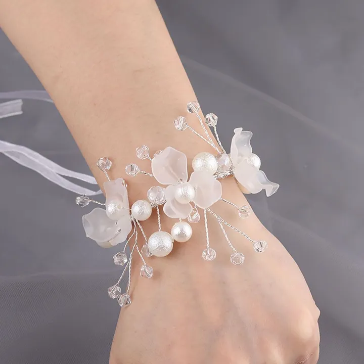 Wrist%20flower%20Pearl%20Crystal%20Corsage%20Bridesmaid%20Children%20Hand%20Flower%20Marriage%20Beautiful%20Bride%20Wedding%20Bracelets%20Girls%20Jewelry%20-%20Image%203