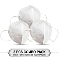 5 Layer  Folding KN95 / KN-95 Protective Mask With Steel & PVC Nose Clip 3 Pcs Combo Set. 
