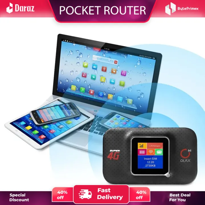 Pocket Router OLAX MF982 4G 300Mbps Pocket Wi-Fi Router bd all sim ...