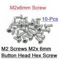 10Pcs- M2 Round Head Screws M2x6mm Stainless Steel Round Pan Head Machine Screw Bolts Self Tapping Plain End M2 Crosshead Screws. 