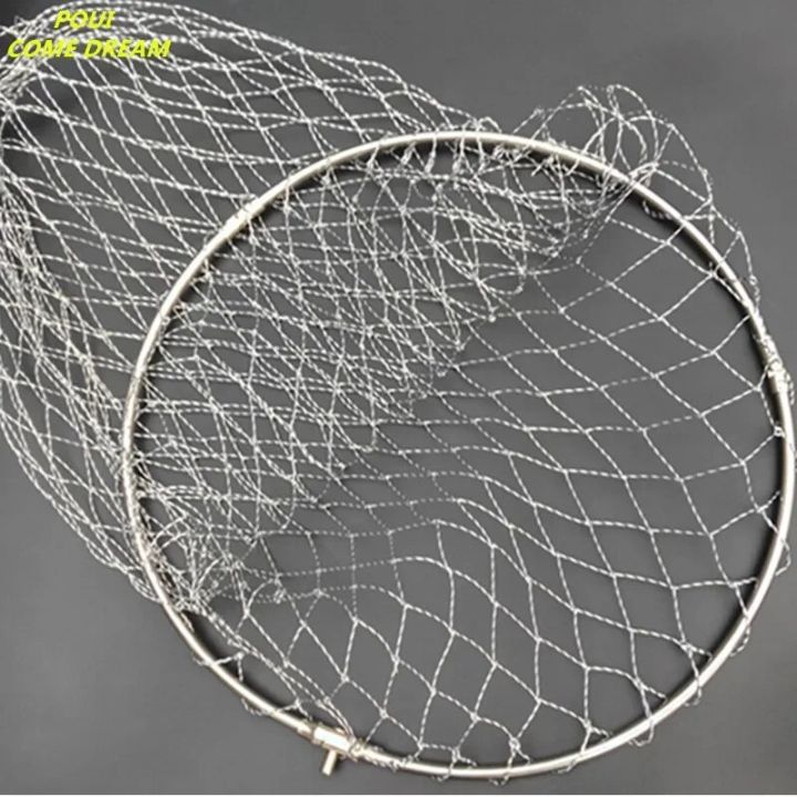 Solid Stainless Steel Ring Strong Nylon Line D40cm-60cm Landing Net of Head Fishing Net Fishing Network Turck Net Dipneting