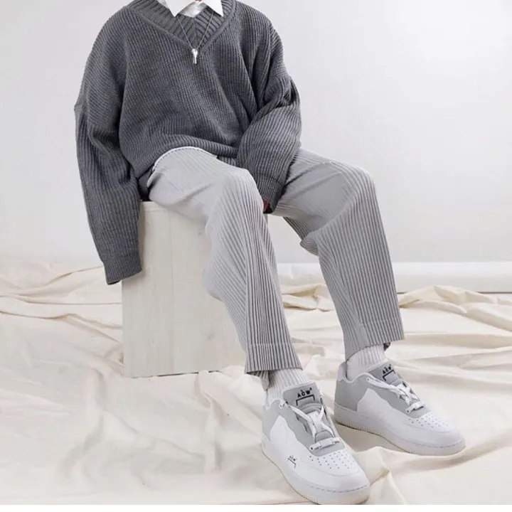 Correct%20VersionHOMMEIssey%20Miyake%20Pleated%20PantsJF150High%20Street%20Fashion%20Loose%20Straight%20Casual%20Striped%20Suit%20Pants%20-%20Image%209