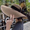 Straw Hat Female Beach Summer Sun Protection Seaside Vacation Travel All-MatchinginsHat Spring and Summer Big Brim Sun Hat. 