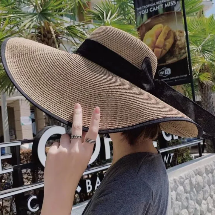 Straw%20Hat%20Female%20Beach%20Summer%20Sun%20Protection%20Seaside%20Vacation%20Travel%20All-MatchinginsHat%20Spring%20and%20Summer%20Big%20Brim%20Sun%20Hat%20-%20Image%209