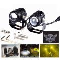2PCS Motorcycle LED Driving Fog Lights 60W 6000LM Amber White Lights 1.3 inch Aux Spotlight Headlight for biker ATV UTV. 