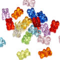 St. kunkka 10pcs Acrylic Cute Bear Transparent Beads Perforated Pendant For DIY Jewelry Making Necklace Bracelet. 