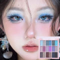 18 Color Pearlescent Purple Eyeshadow Palette Glitter Shimmer Ice Eyeshadow Eye Glitter Beauty Makeup Palette Brighten Eyes Cosmetics.