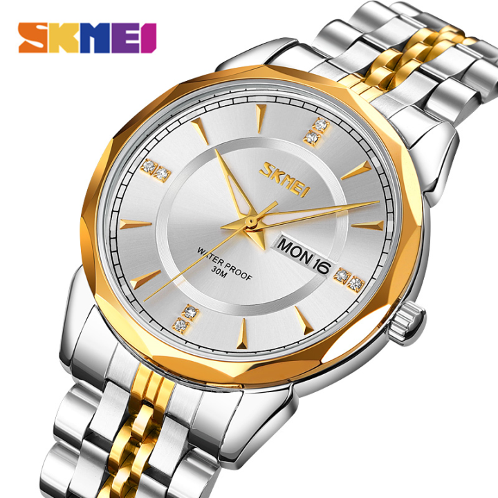 SKMEI Luxury Mens Watches Luminous Waterproof Stainless Steel