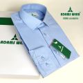 Adams Wear 100% Cotton Sky Blue Herringbone Formal Shirt.