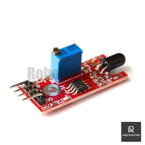 Flame Sensor Module KY-026 4-Pin (Red) | High-Sensitivity Fire Detection Sensor for Arduino, ESP32 & Raspberry Pi Projects