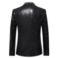 Men's Shiny Sequin Blazer, One Button Tuxedo Suit Jacket for Party, Wedding, Banquet, Prom. 