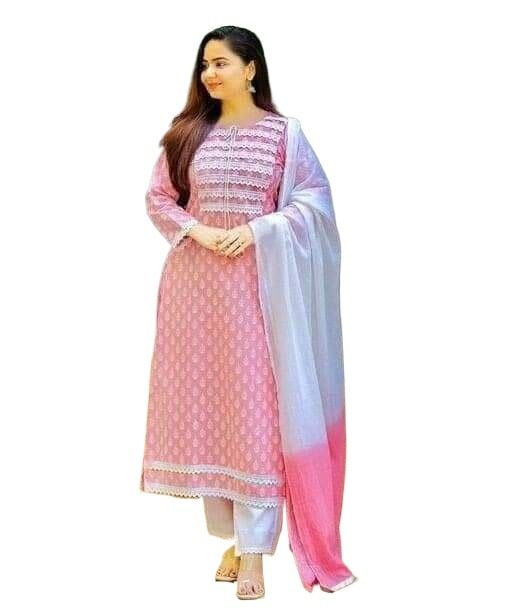 Krisnochura Fashion Redqymdqe Exclusive Fashionable Stylish and Comfortable High Quality Three Piece for Women for women Skin Print Cotton Three Piece