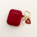 Pearl Love Rose Vintage Keyring For Airds 1 2 Case Red Earphone Protective Case For Airds Pro 3 Headphone Case Cute.