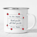 Free Custom Name / Text ❤️ Appreciation Presents for Teacher Enamel Mug School Water Enamel Cup Coffee Mugs Teachers Day Gifts.