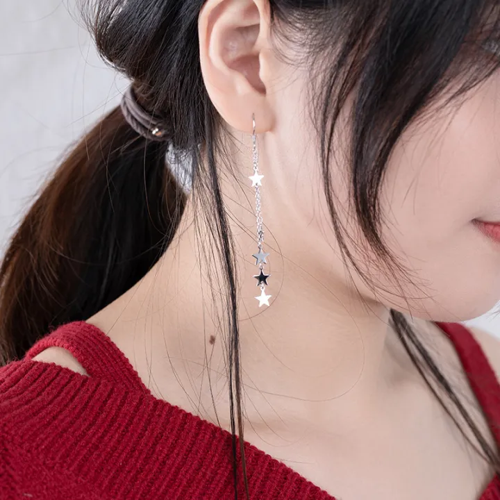 Wanying%20Jewelry,%20Star%20Double%20Ear%20Hook,%20S925%20Sterling%20Silver%20Long%20Ear%20Line,%20Internet%20Red,%20Douyin,%20Chaoxian%20Ear%20Accessories,%20Customization%20-%20Image%203