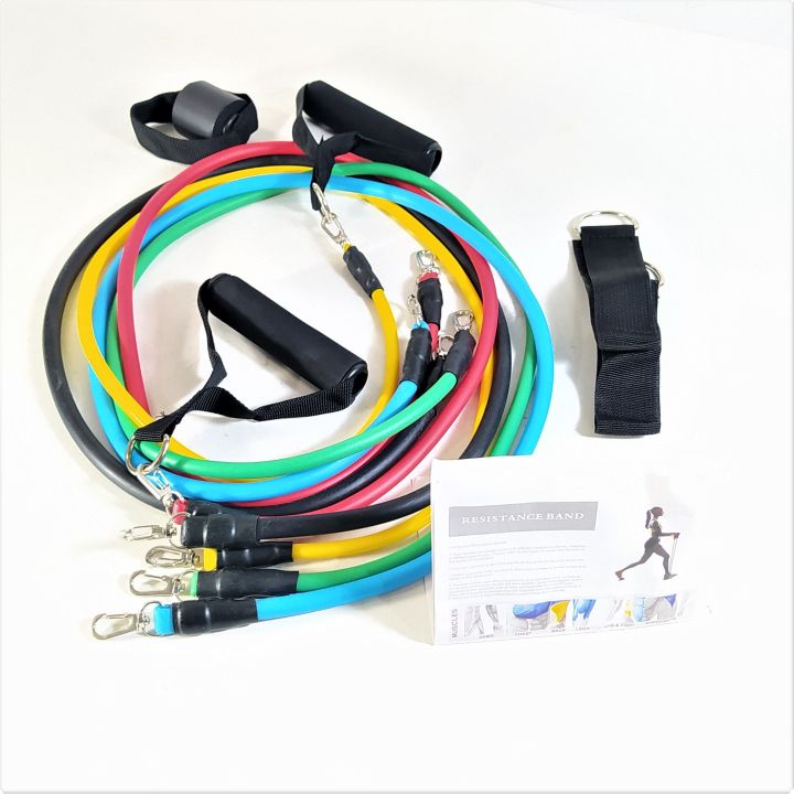 Resistance Bands Set, Including 5 Stackable Exercise Bands