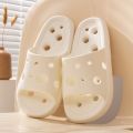 Bathroom Shower Slippers Hollow Out Women Cheese Slides Summer EVA Shoes Soft Anti Slip Flip Flops Indoor Sandals.