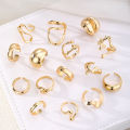 Enacolor Rings for Girls All Season Polished Alloy Irregular Geometric Open Ring Set – 15Pcs Fashion Jewellery. 