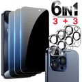 For iPhone 15 Pro Max 15Plus 15PM Privacy Screen Protector Camera Tempered Glass Anti Spy Screen for iPhone15 ProMax Lens Film. 