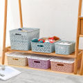 Plastic Cover Finishing Storage Box Creative Hollow Pattern Desktop Storage Basket Clothing Toys Storage Box Wholesale.