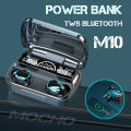 Smart M10 TWS Earbuds 2500mAh Charging Box Bluetooth-compatible Stereo Waterproof. 
